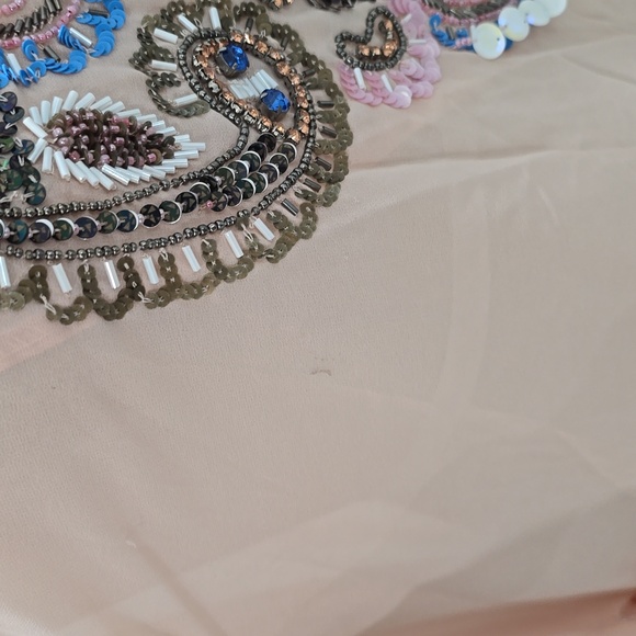 โจ Boho Embellished Sheer Tunic Top โ Delicate Embroidery & Rhinestones โจ - Picture 5 of 8